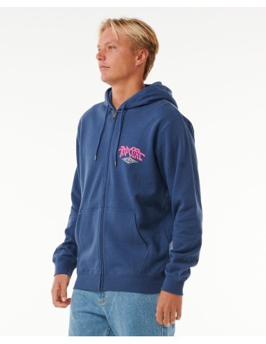 Rip Curl Shred Till Dead Zip Hooded Sweatshirt-Washed Navy Venez acheter