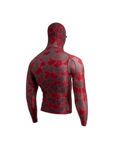 Florence Marine X Standard Issue Camo Hooded Rashguard-Maroon Camo Amélioration de cerveau avec