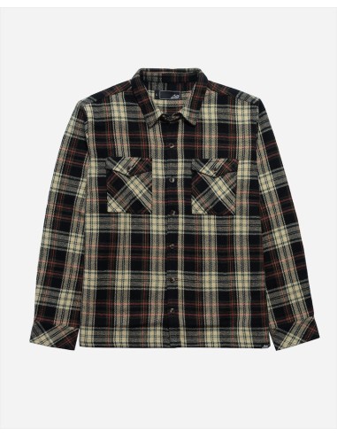 Lost Evasive Flannel L/S Shirt-Black destockage