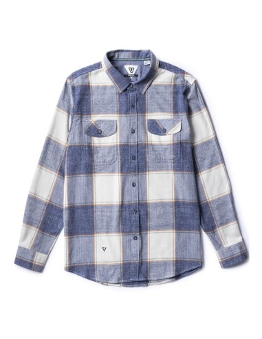 Vissla Central Coast Eco Flannel L/S Shirt-Dark Naval Heather outlet