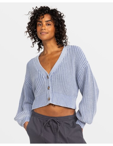 Roxy Sundaze Washed Sweater-Infinity Blue brillant des détails fins