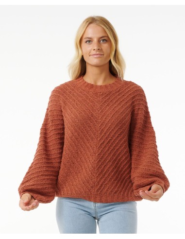 Rip Curl Classic Surf Knit Crew Sweater-Rust prix