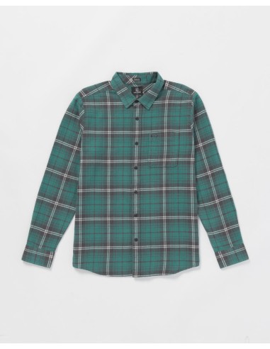 Volcom Caden Plaid L/S Shirt-Sea Green Véritable concentré