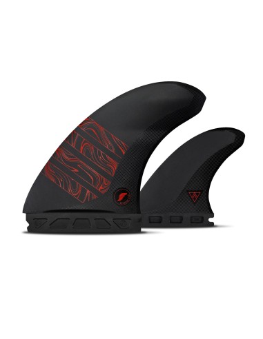 Futures Alpha Reverse 3/2 Twin  Twin Fin Set-Carbon/Red de votre