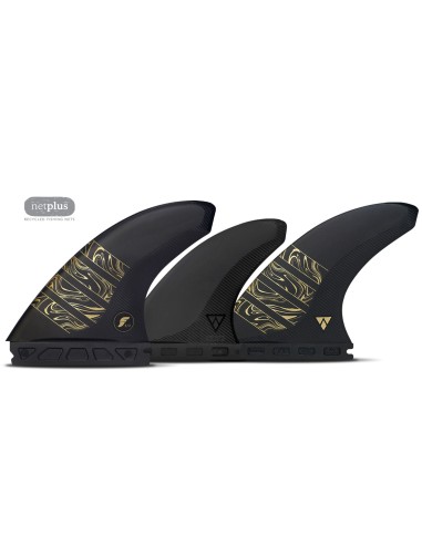 Futures Alpha Vector 3/2 Tri/Quad Fin Set-Carbon/Gold-Medium en stock