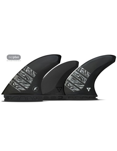 Futures Alpha Vector 3/2 Tri/Quad Fin Set-Carbon/Silver-Large basket pas cher