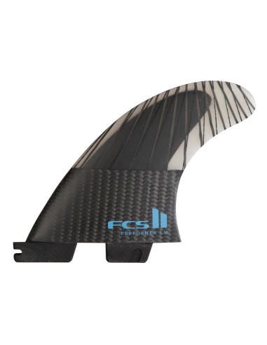 FCS Performer PC Carbon Tri Fin Set-Black/Teal-Large pas cher chine