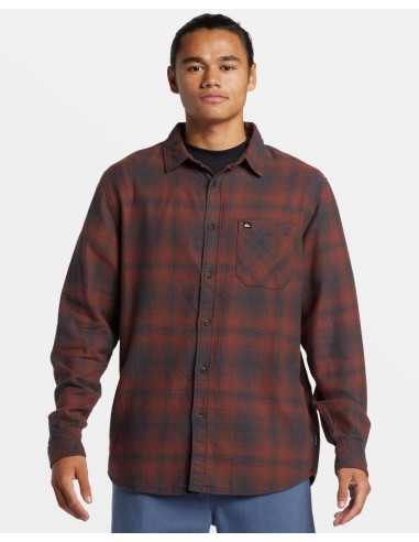 Quiksilver Lago Stretch Flannel L/S Shirt-Brown Stone Livraison rapide