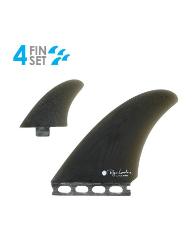 True Ames Lovelace Twinzer FCS/Futures Fiberglass Fin Set-Smoke 2 - 3 jours ouvrés.