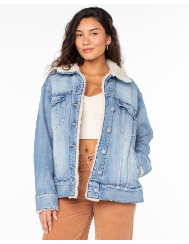 Roxy So Amped With Sherpa Jacket-Bleached Blue À commander